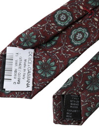 Dolce & Gabbana Dolce & Gabbana Maroon Floral 100% Silk Adjustable Men Men's Tie