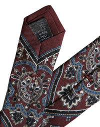 Dolce & Gabbana Dolce & Gabbana Bordeaux Printed 100% Silk Adjustable Men Men's Tie