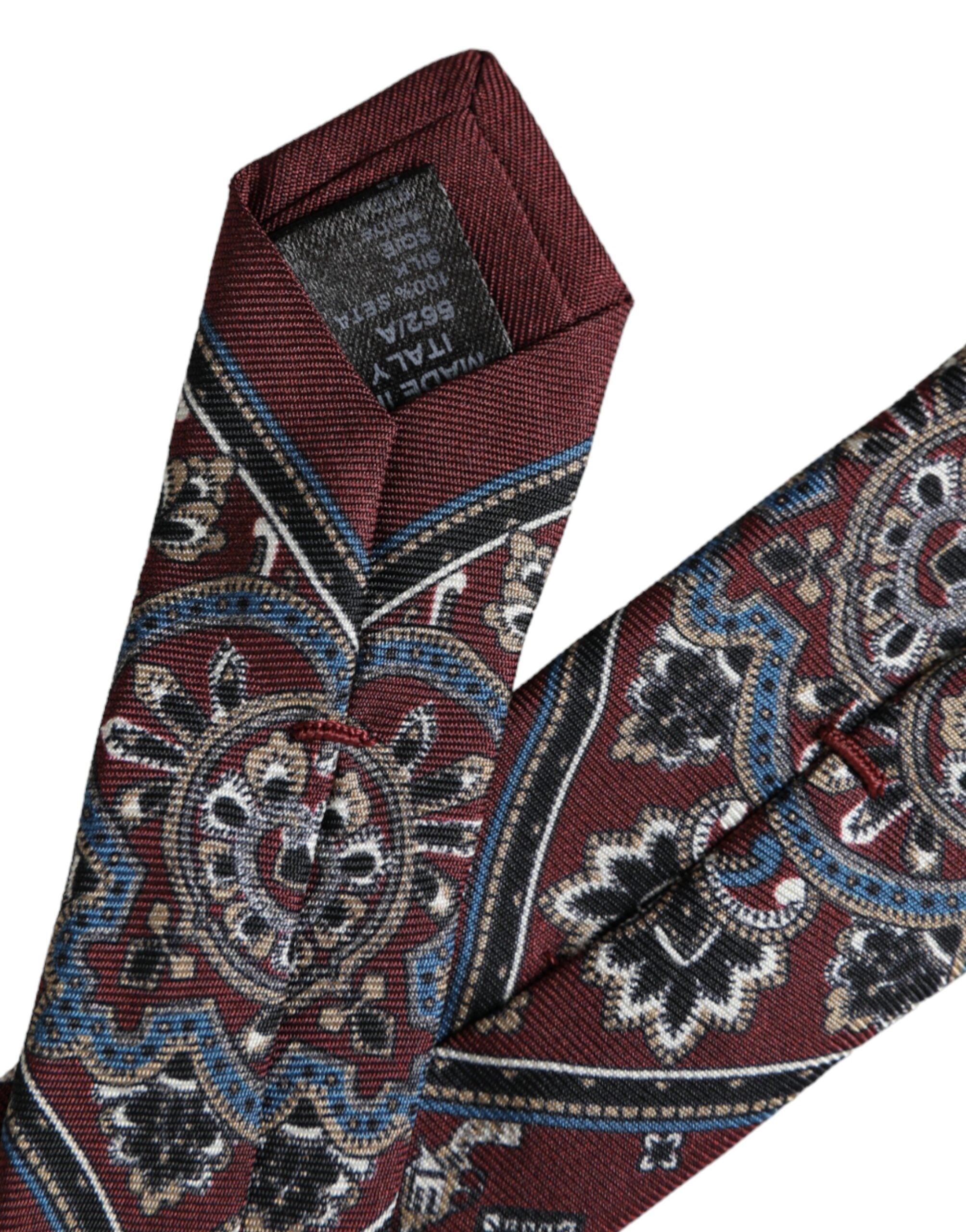 Dolce & Gabbana Dolce & Gabbana Bordeaux Printed 100% Silk Adjustable Men Men's Tie