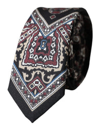 Dolce & Gabbana Dolce & Gabbana Black Printed 100% Silk Adjustable Men Men's Tie