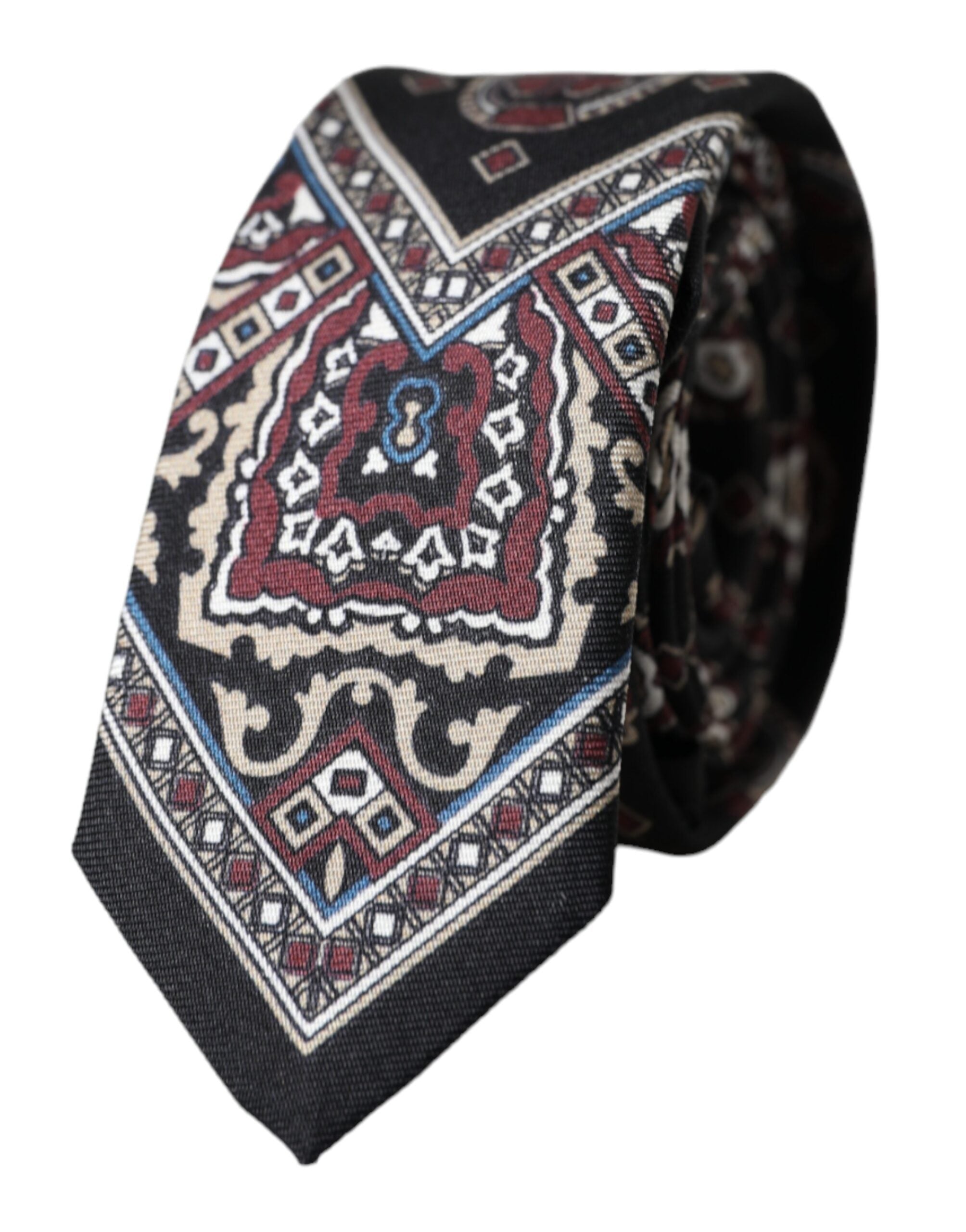 Dolce & Gabbana Dolce & Gabbana Black Printed 100% Silk Adjustable Men Men's Tie