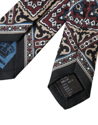 Dolce & Gabbana Dolce & Gabbana Black Printed 100% Silk Adjustable Men Men's Tie