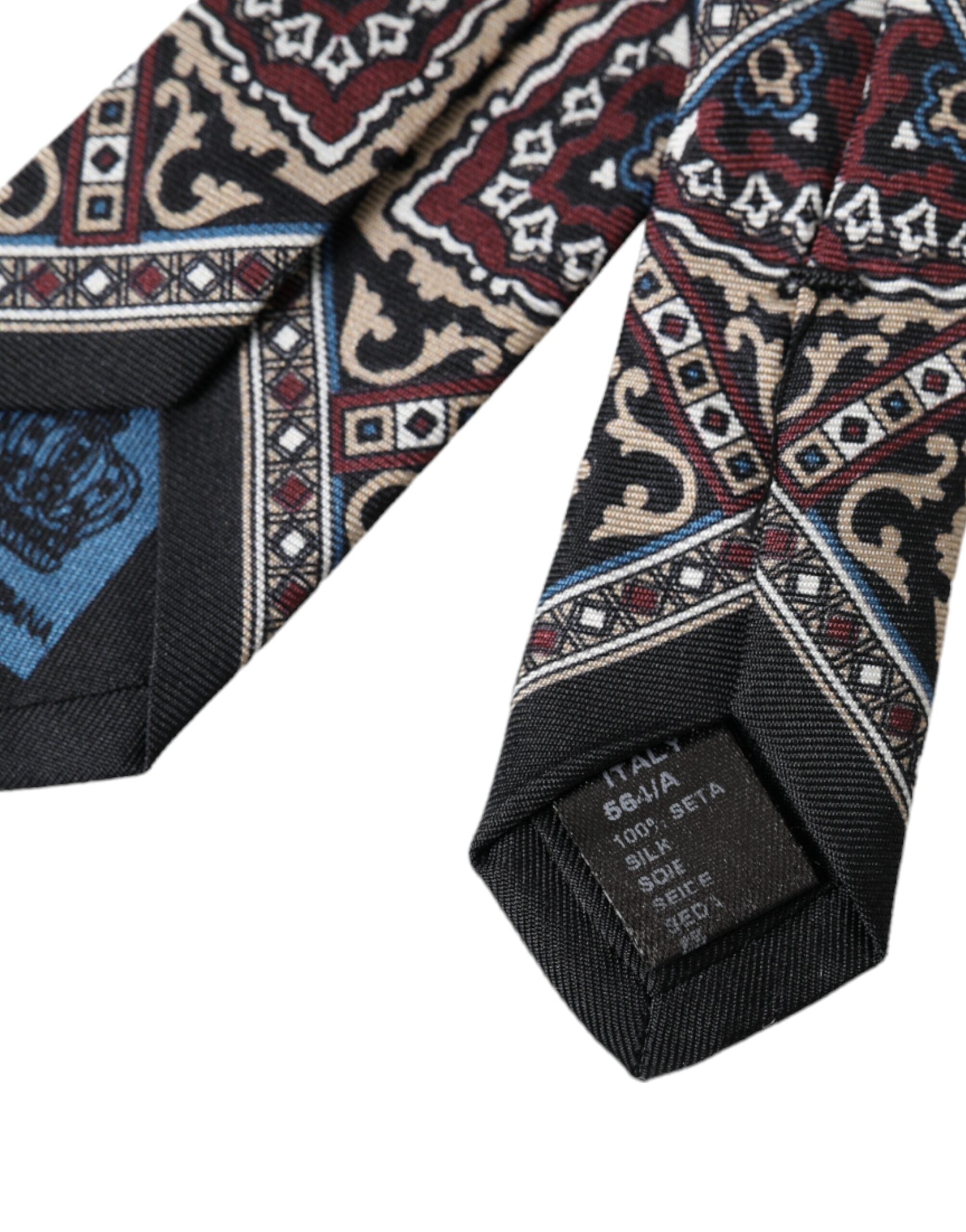 Dolce & Gabbana Dolce & Gabbana Black Printed 100% Silk Adjustable Men Men's Tie