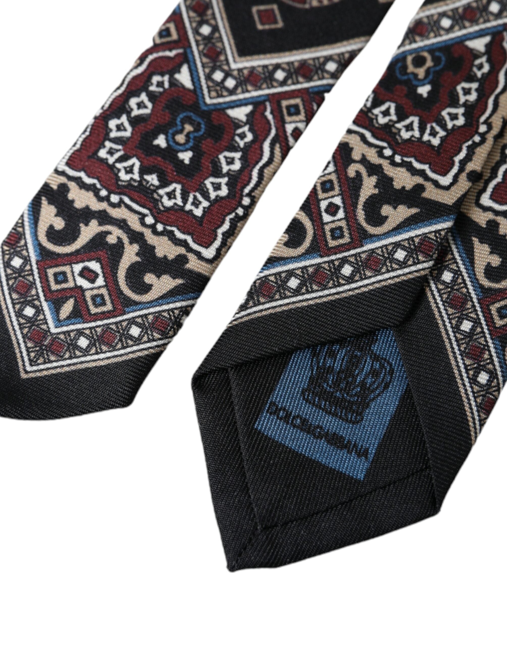 Dolce & Gabbana Dolce & Gabbana Black Printed 100% Silk Adjustable Men Men's Tie