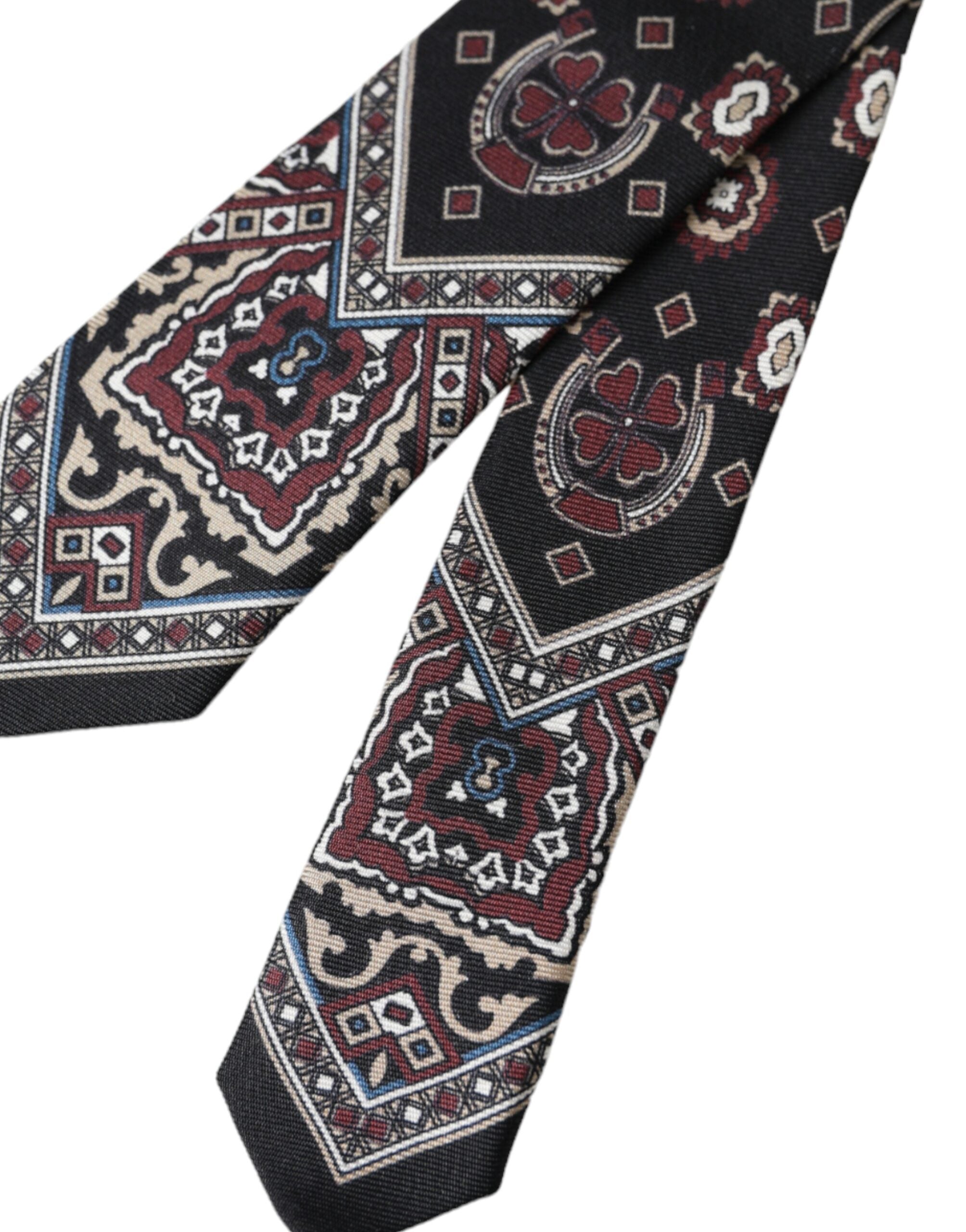 Dolce & Gabbana Dolce & Gabbana Black Printed 100% Silk Adjustable Men Men's Tie