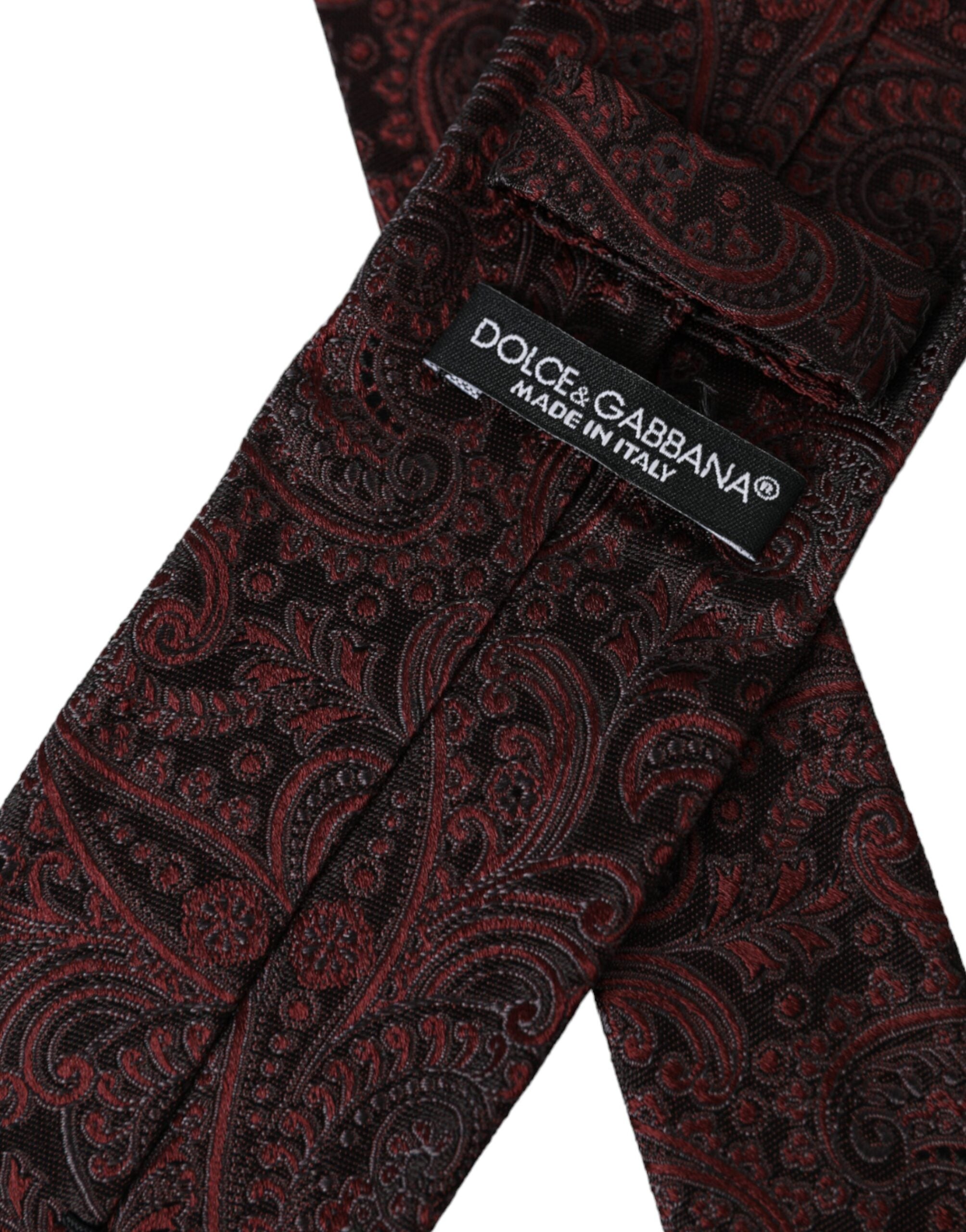 Dolce & Gabbana Dolce & Gabbana Bordeaux Patterned Silk Adjustable Men Men's Tie