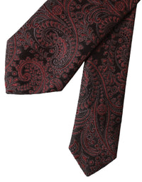 Dolce & Gabbana Dolce & Gabbana Bordeaux Patterned Silk Adjustable Men Men's Tie