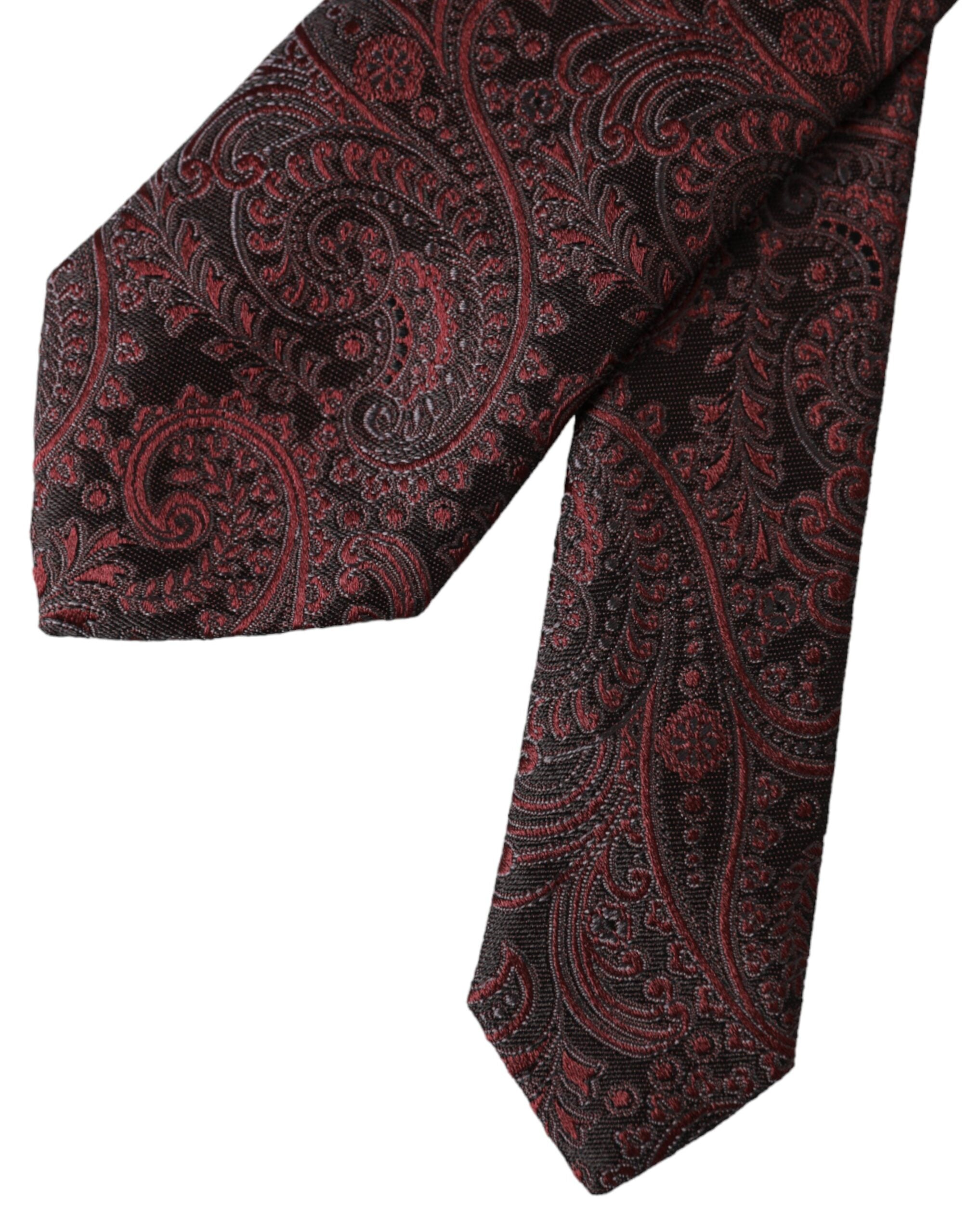 Dolce & Gabbana Dolce & Gabbana Bordeaux Patterned Silk Adjustable Men Men's Tie