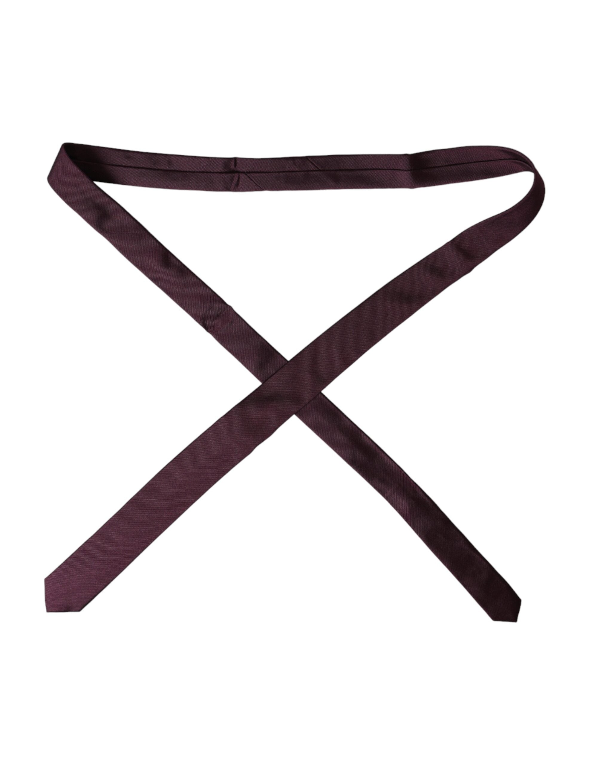Dolce & Gabbana Dolce & Gabbana Bordeaux Solid 100% Silk Adjustable Men Men's Tie