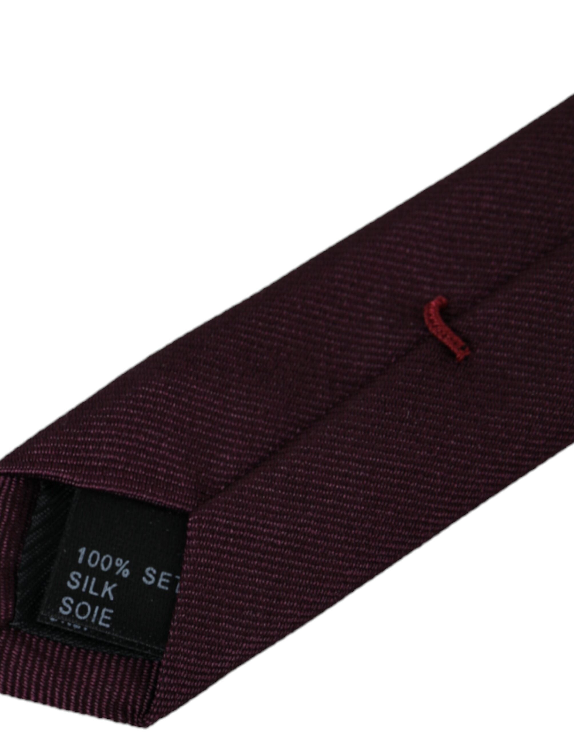 Dolce & Gabbana Dolce & Gabbana Bordeaux Solid 100% Silk Adjustable Men Men's Tie