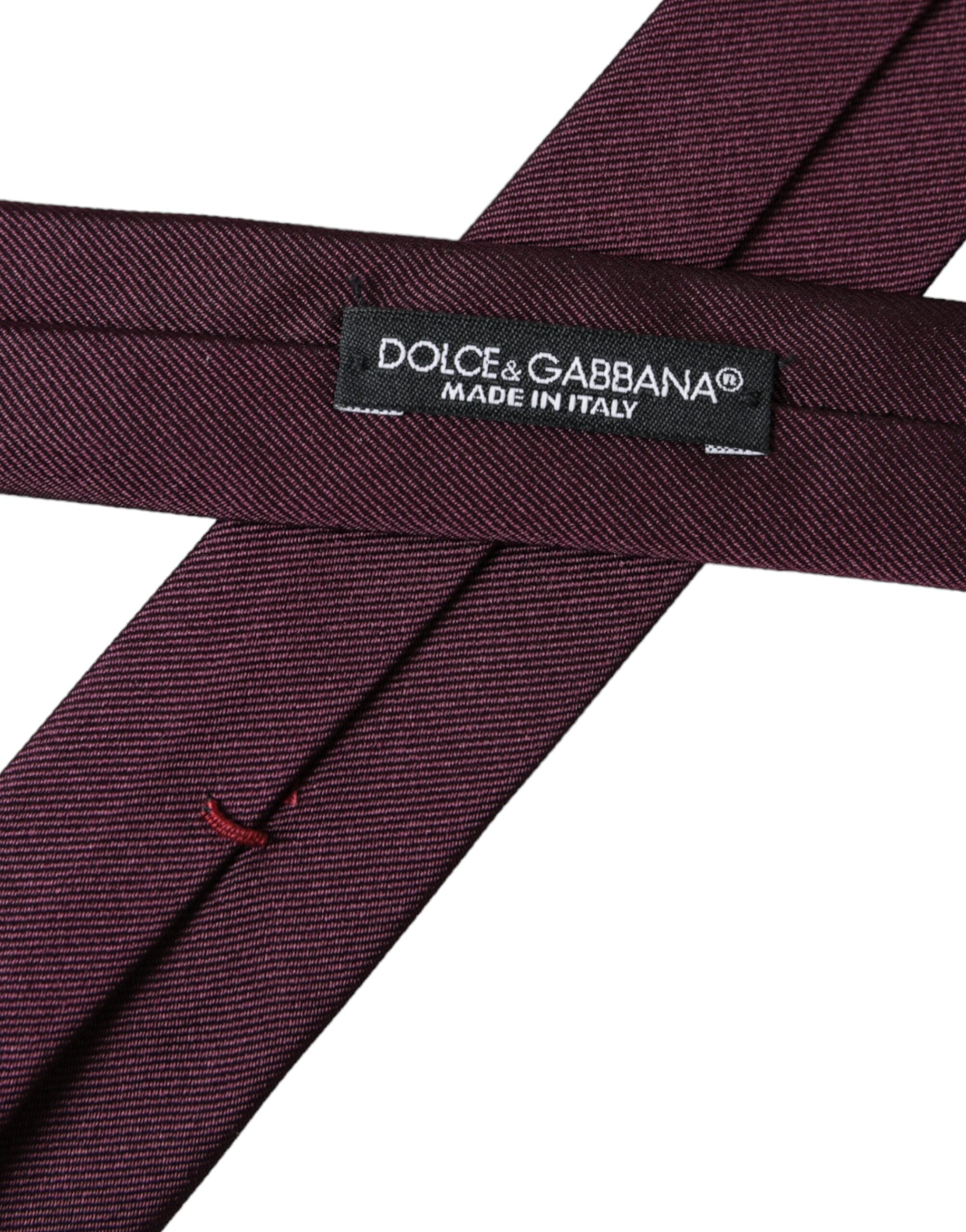 Dolce & Gabbana Dolce & Gabbana Bordeaux Solid 100% Silk Adjustable Men Men's Tie