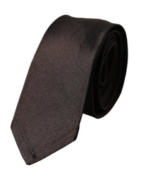 Dolce & Gabbana Dolce & Gabbana Brown Solid 100% Silk Adjustable Men's Tie