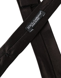 Dolce & Gabbana Dolce & Gabbana Brown Solid 100% Silk Adjustable Men's Tie