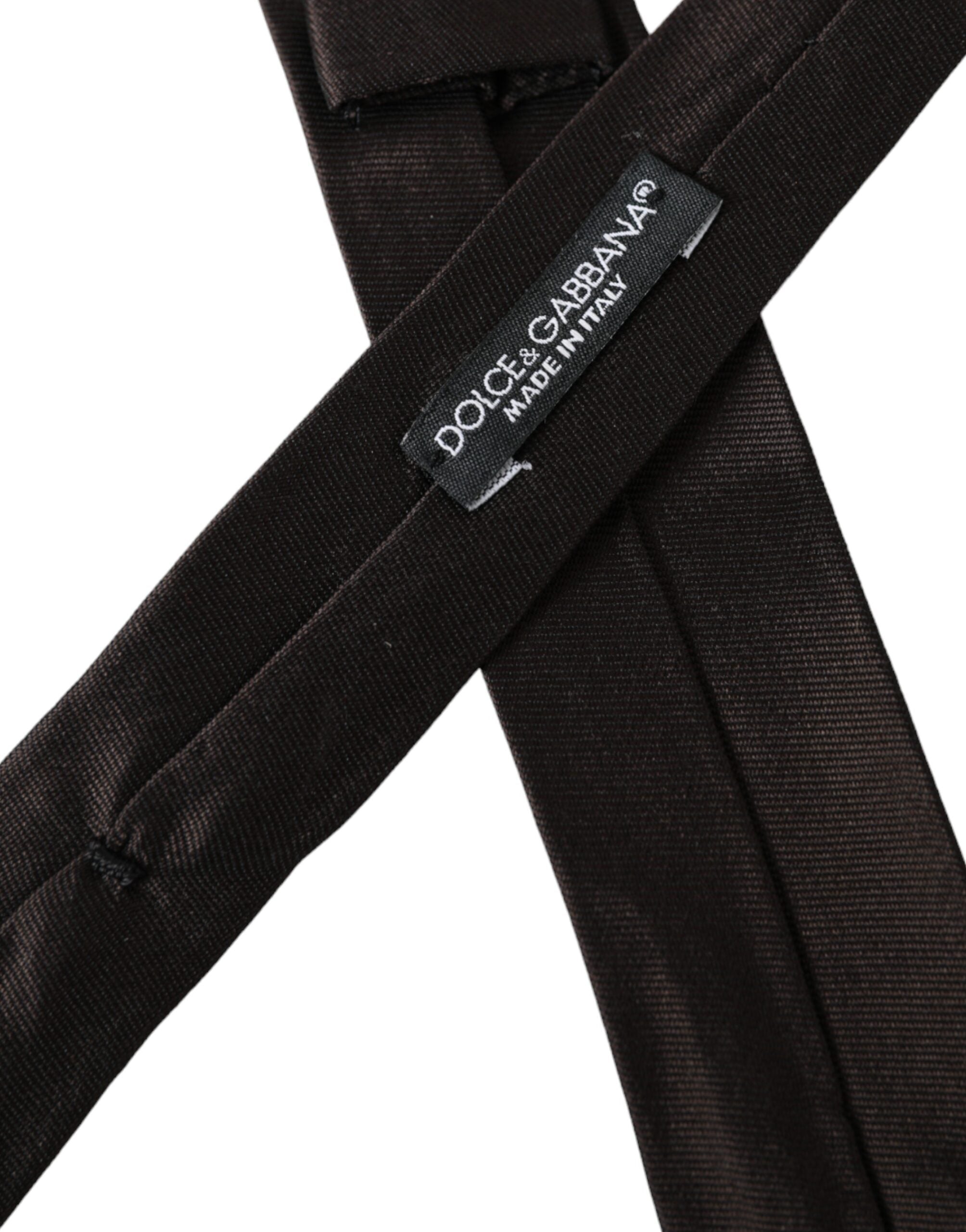 Dolce & Gabbana Dolce & Gabbana Brown Solid 100% Silk Adjustable Men's Tie
