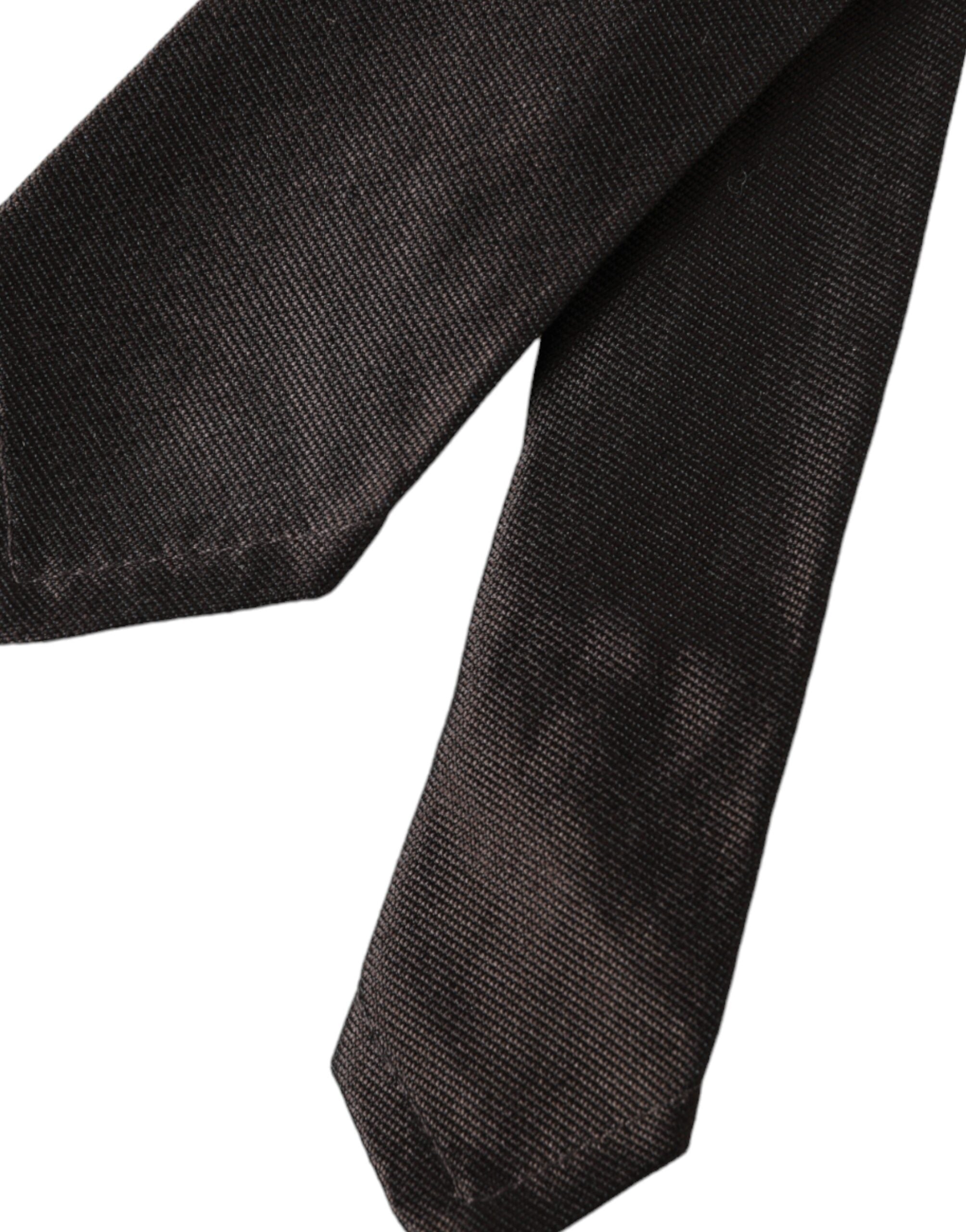 Dolce & Gabbana Dolce & Gabbana Brown Solid 100% Silk Adjustable Men's Tie