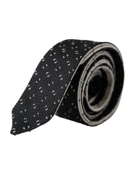 Dolce & Gabbana Dolce & Gabbana Black White Patterned Adjustable Men's Tie