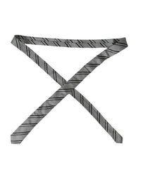 Dolce & Gabbana Dolce & Gabbana Black White Stripes Silk Adjustable Men's Tie