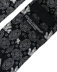 Dolce & Gabbana Dolce & Gabbana Black Patterned 100%Silk Adjustable Men's Tie