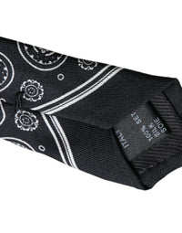 Dolce & Gabbana Dolce & Gabbana Black Patterned 100%Silk Adjustable Men's Tie