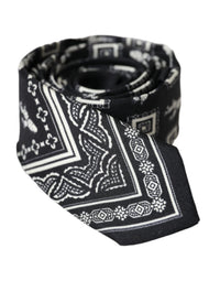 Dolce & Gabbana Dolce & Gabbana Black Patterned 100%Silk Adjustable Men's Tie