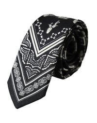 Dolce & Gabbana Dolce & Gabbana Black Patterned 100%Silk Adjustable Men's Tie