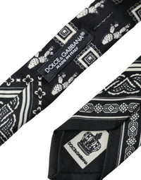 Dolce & Gabbana Dolce & Gabbana Black Patterned 100%Silk Adjustable Men's Tie