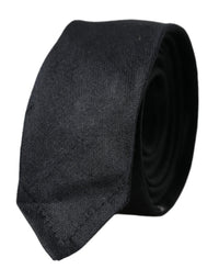 Dolce & Gabbana Dolce & Gabbana Black Solid 100% Silk Adjustable Men's Tie