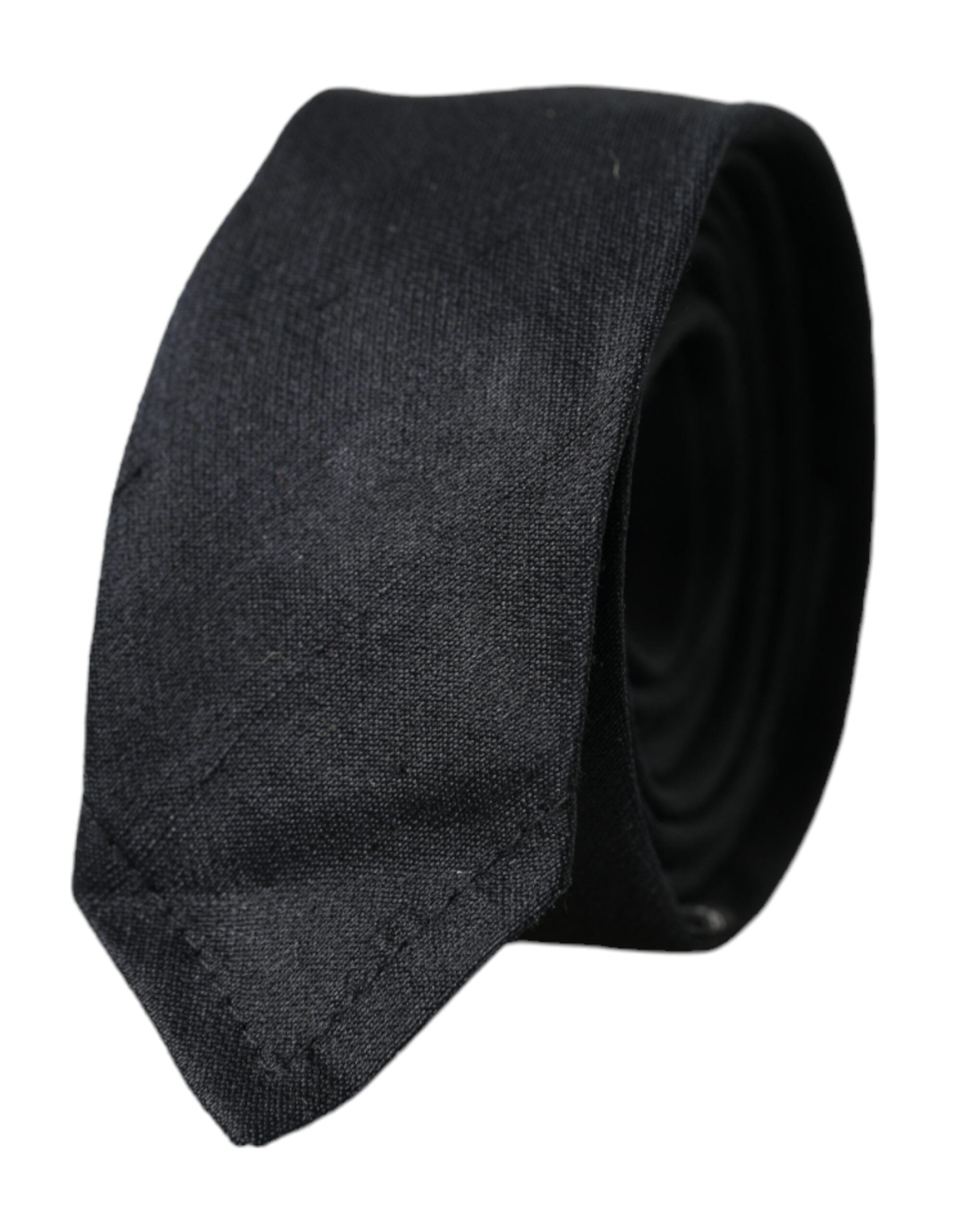 Dolce & Gabbana Dolce & Gabbana Black Solid 100% Silk Adjustable Men's Tie