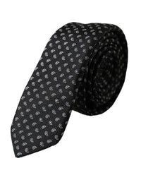 Dolce & Gabbana Dolce & Gabbana Black Jacquard Patterned Silk Adjustable Men Men's Tie