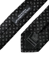 Dolce & Gabbana Dolce & Gabbana Black Jacquard Patterned Silk Adjustable Men Men's Tie