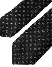 Dolce & Gabbana Dolce & Gabbana Black Jacquard Patterned Silk Adjustable Men Men's Tie