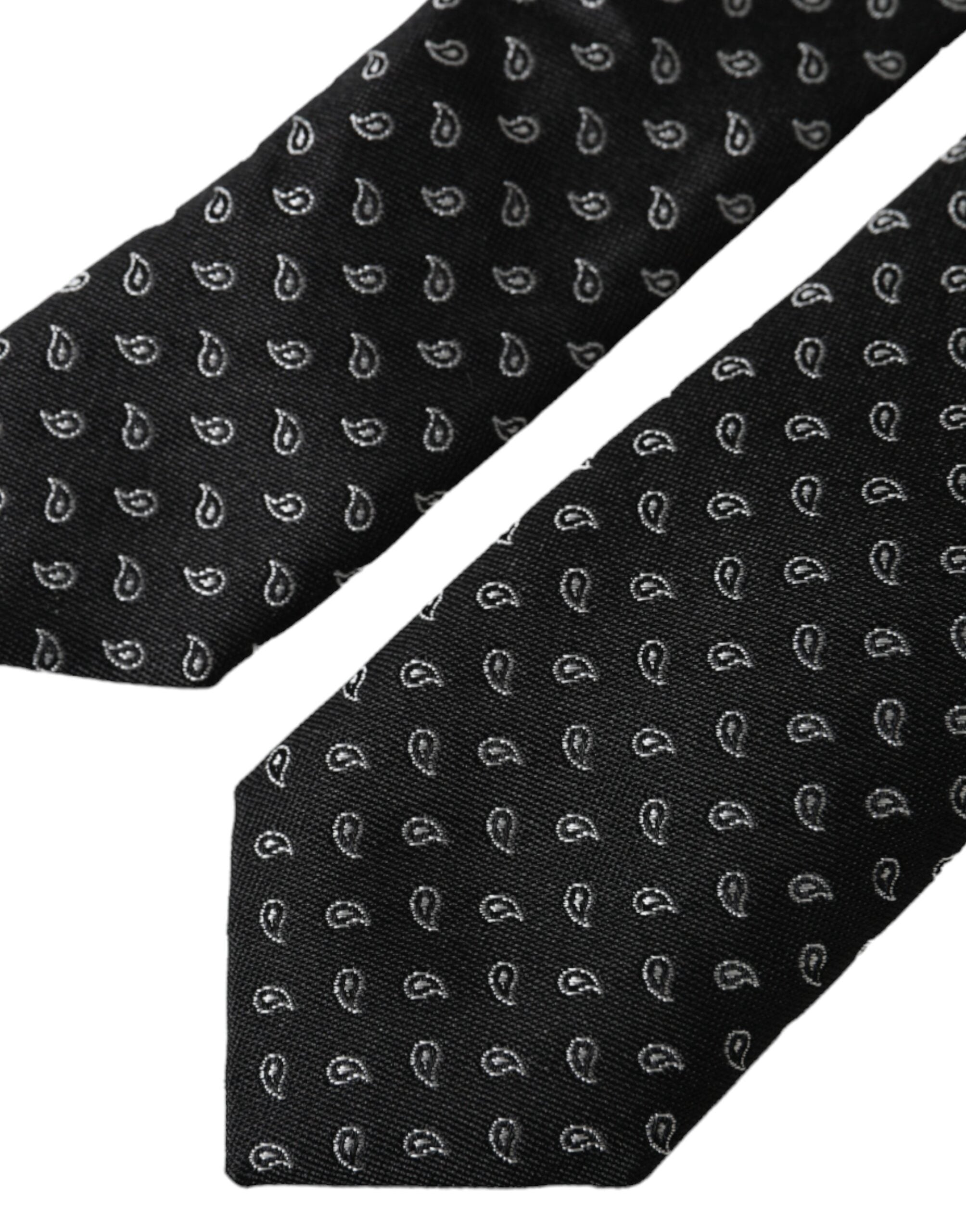 Dolce & Gabbana Dolce & Gabbana Black Jacquard Patterned Silk Adjustable Men Men's Tie