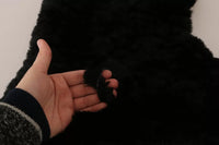 Dolce & Gabbana Black Silver Fox Fur Cashmere Hooded Women's Scarf