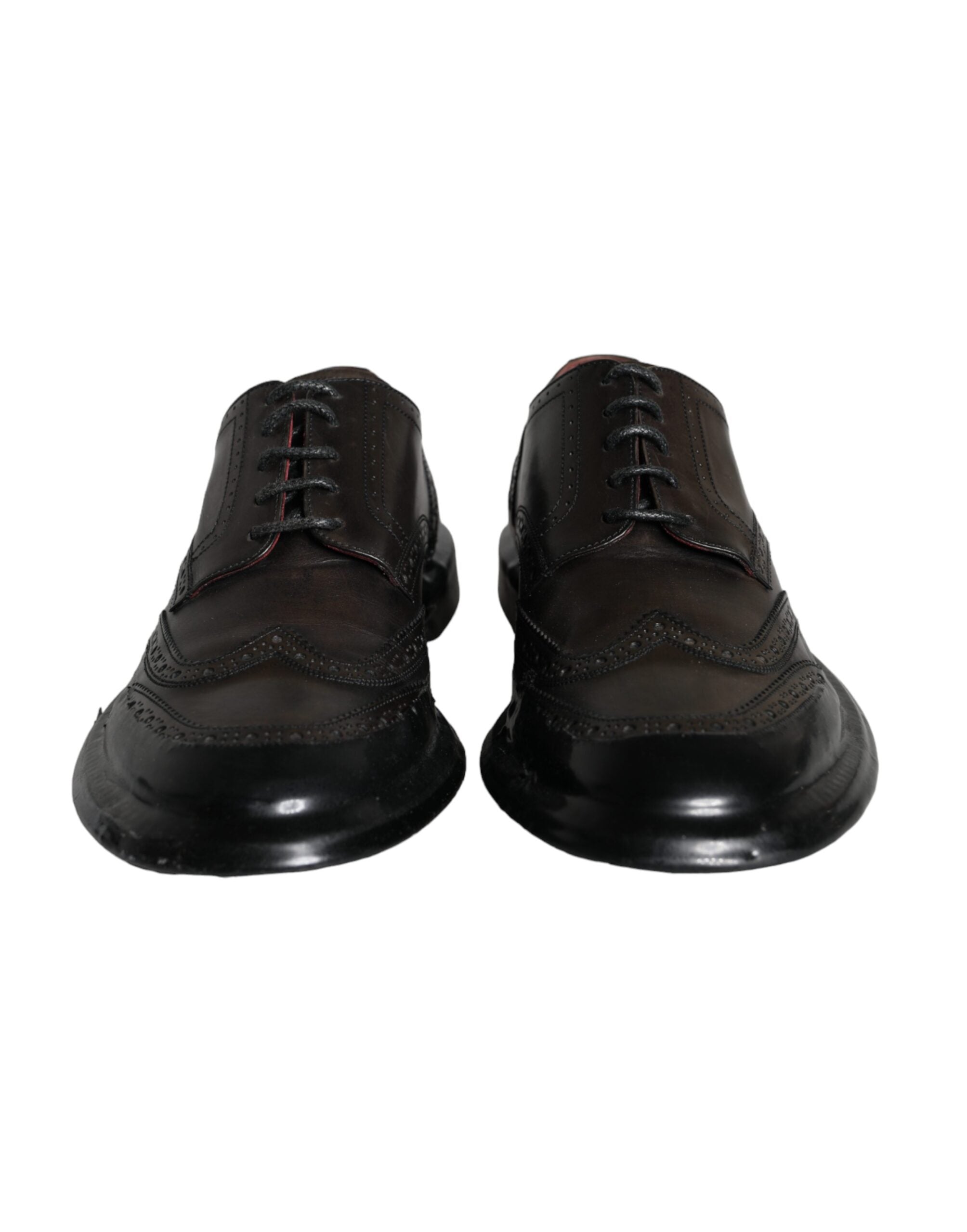 Dolce & Gabbana Dolce & Gabbana Black Leather Oxford Wingtip Formal Men Men's Shoes