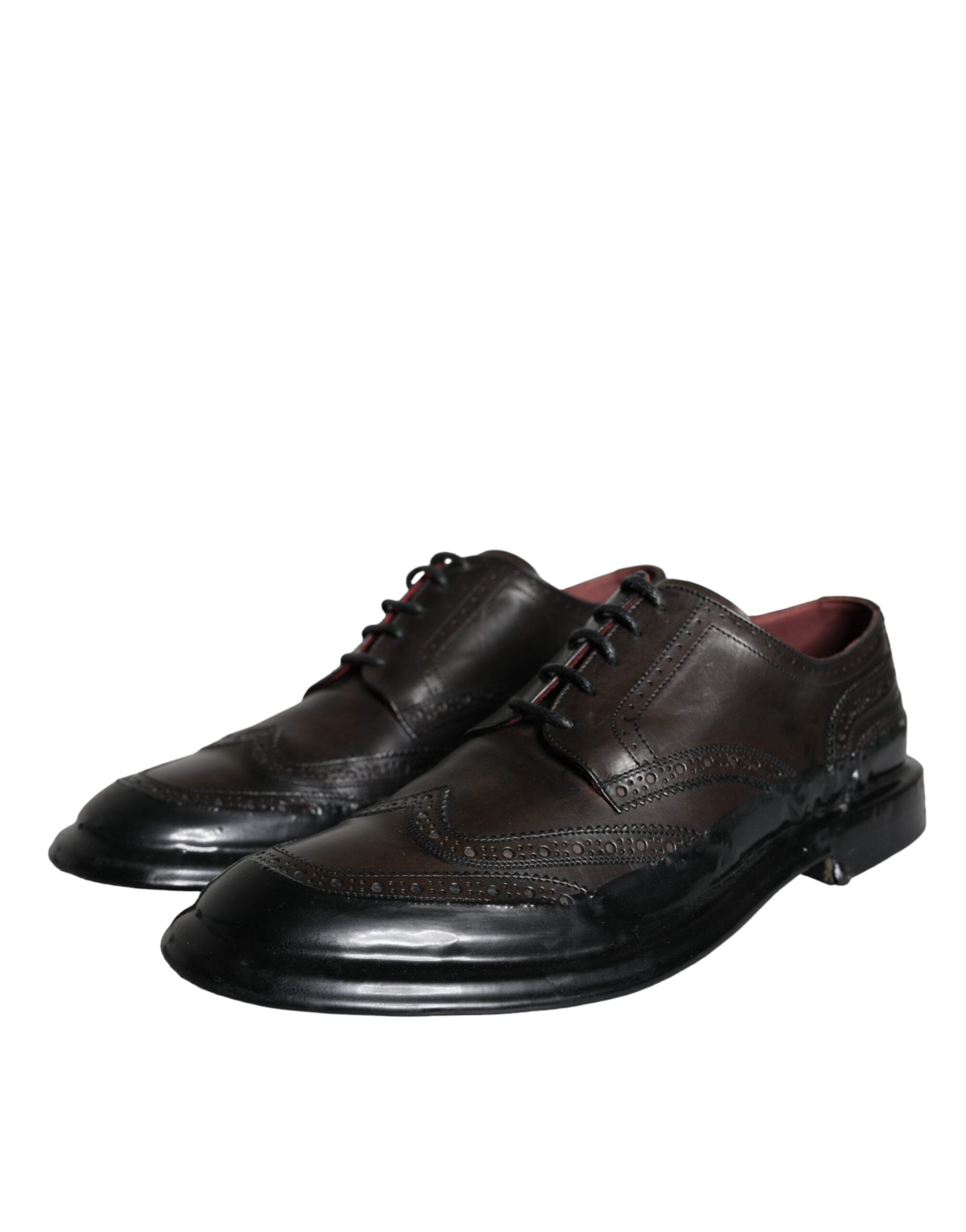 Dolce & Gabbana Dolce & Gabbana Black Leather Oxford Wingtip Formal Men Men's Shoes
