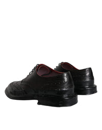 Dolce & Gabbana Dolce & Gabbana Black Leather Oxford Wingtip Formal Men Men's Shoes