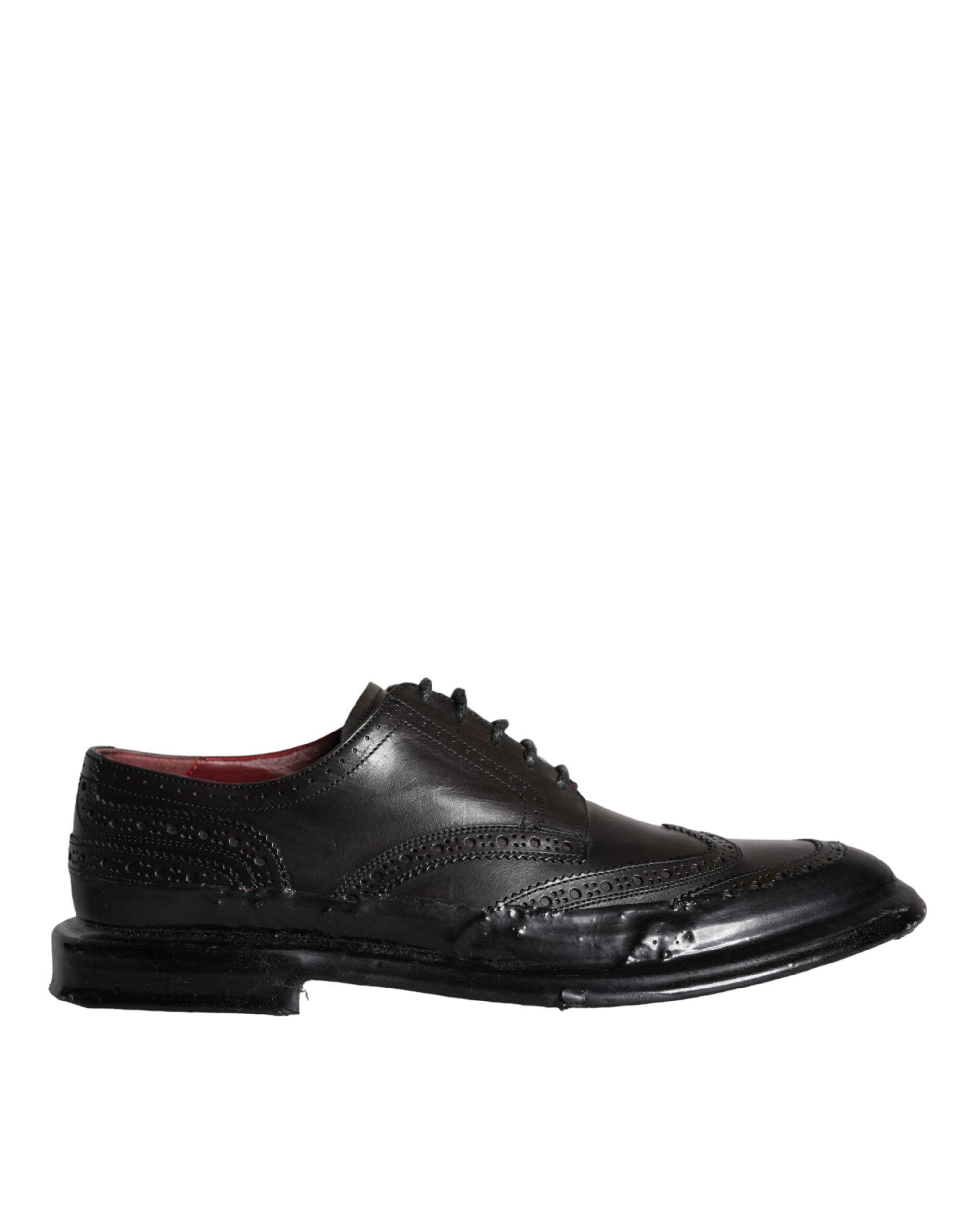 Dolce & Gabbana Dolce & Gabbana Black Leather Oxford Wingtip Formal Men Men's Shoes