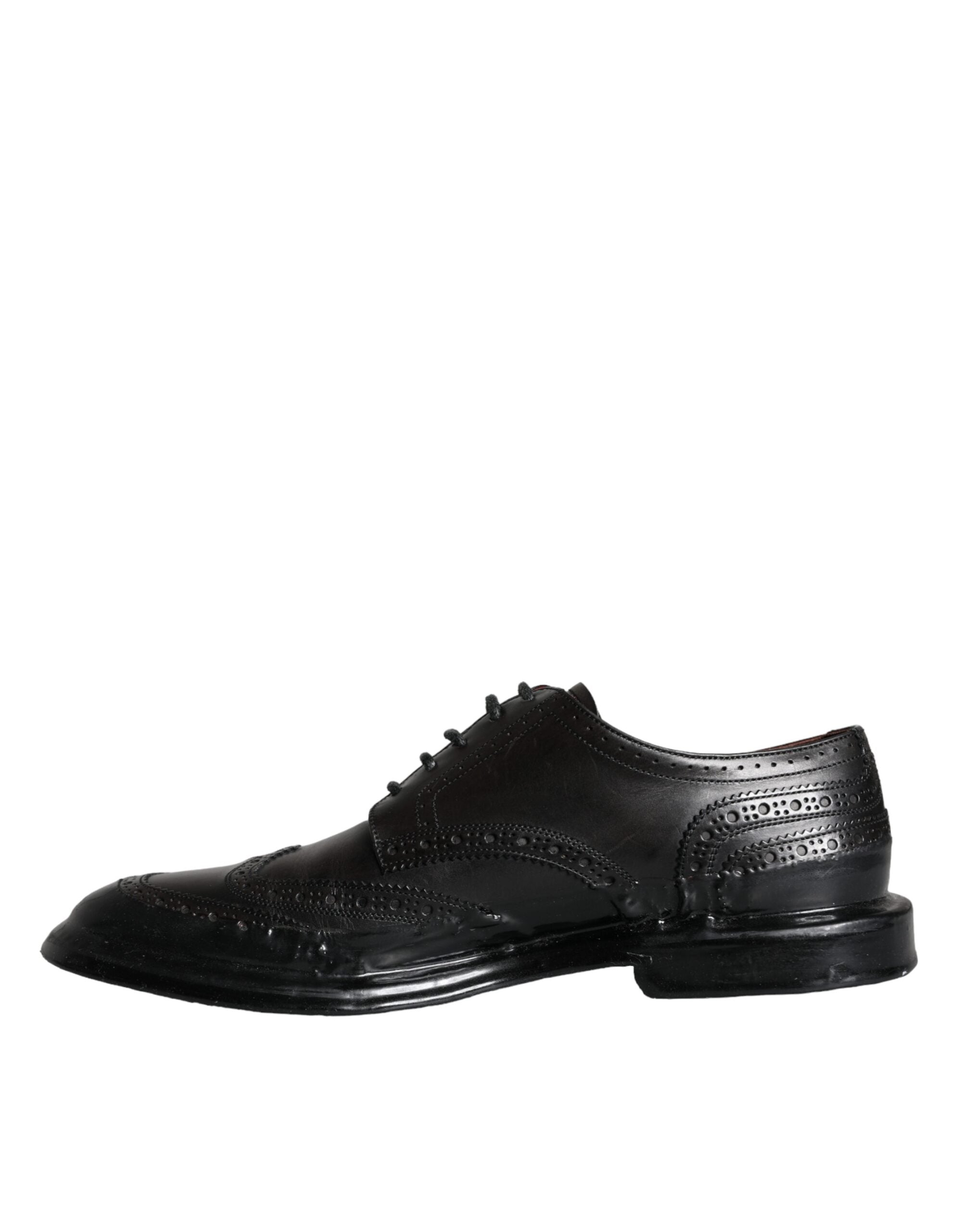 Dolce & Gabbana Dolce & Gabbana Black Leather Oxford Wingtip Formal Men Men's Shoes