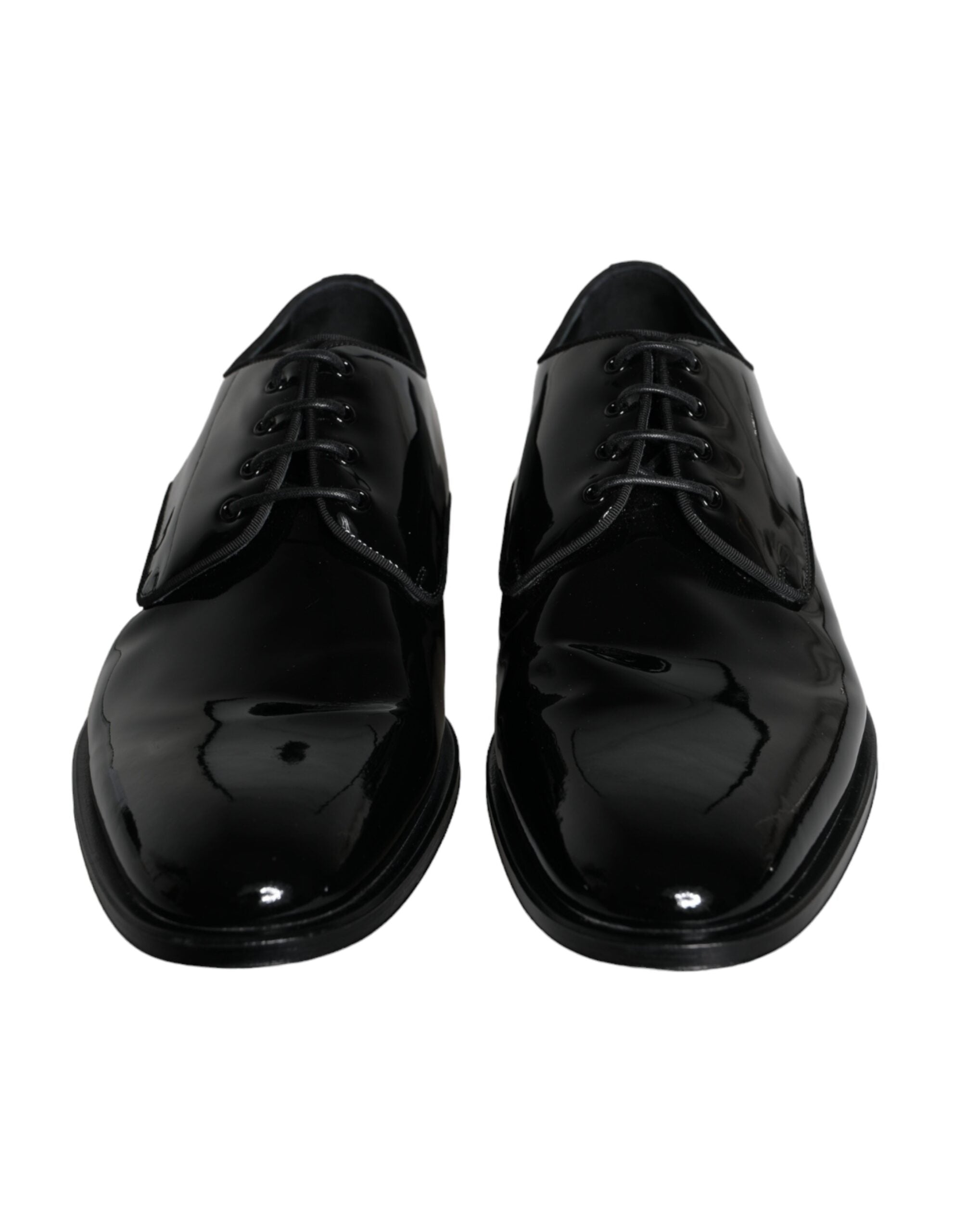 Dolce & Gabbana Black Calfskin Leather Derby Men Dress Men's Shoes (Pre-Owned)
