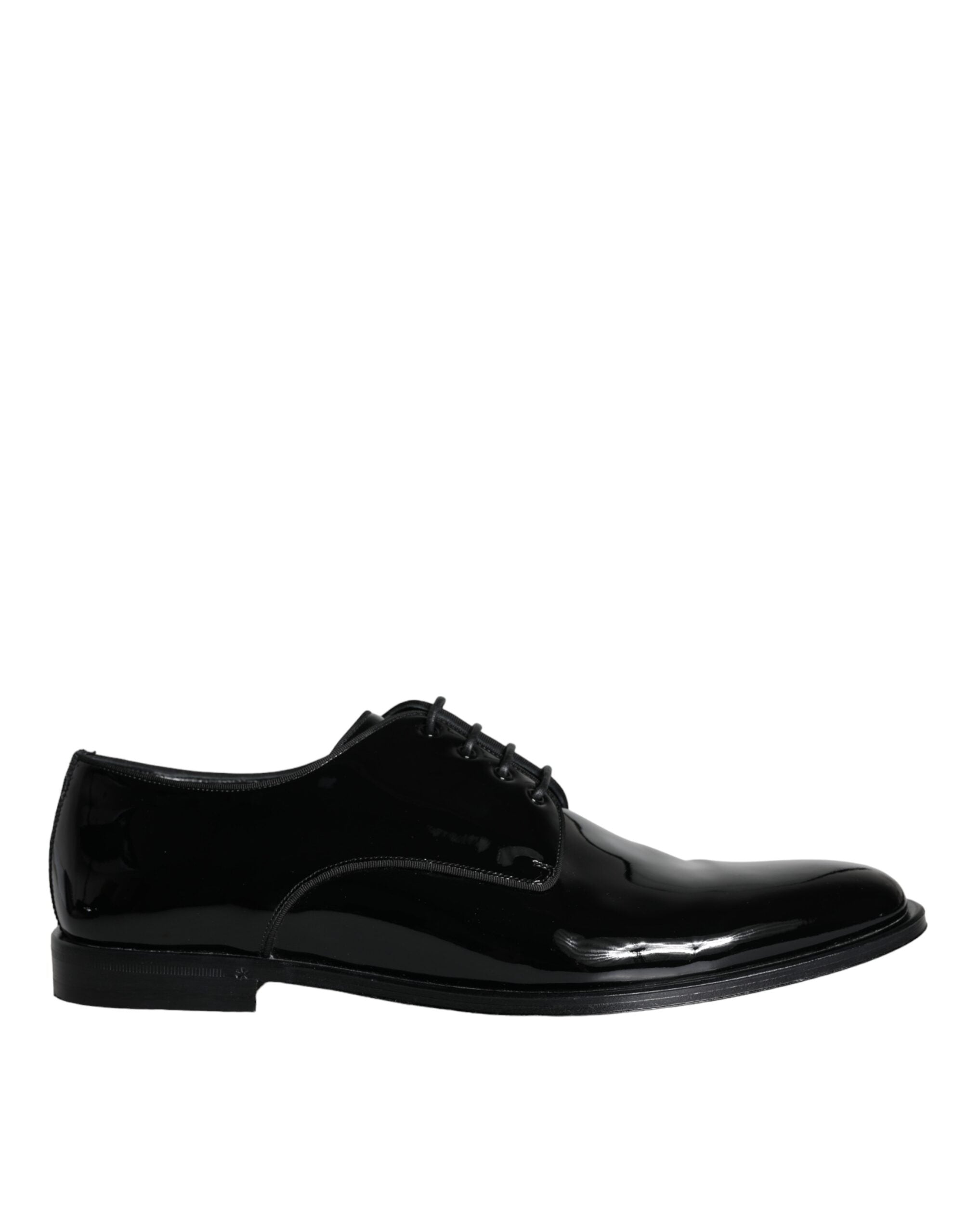Dolce & Gabbana Black Calfskin Leather Derby Men Dress Men's Shoes (Pre-Owned)