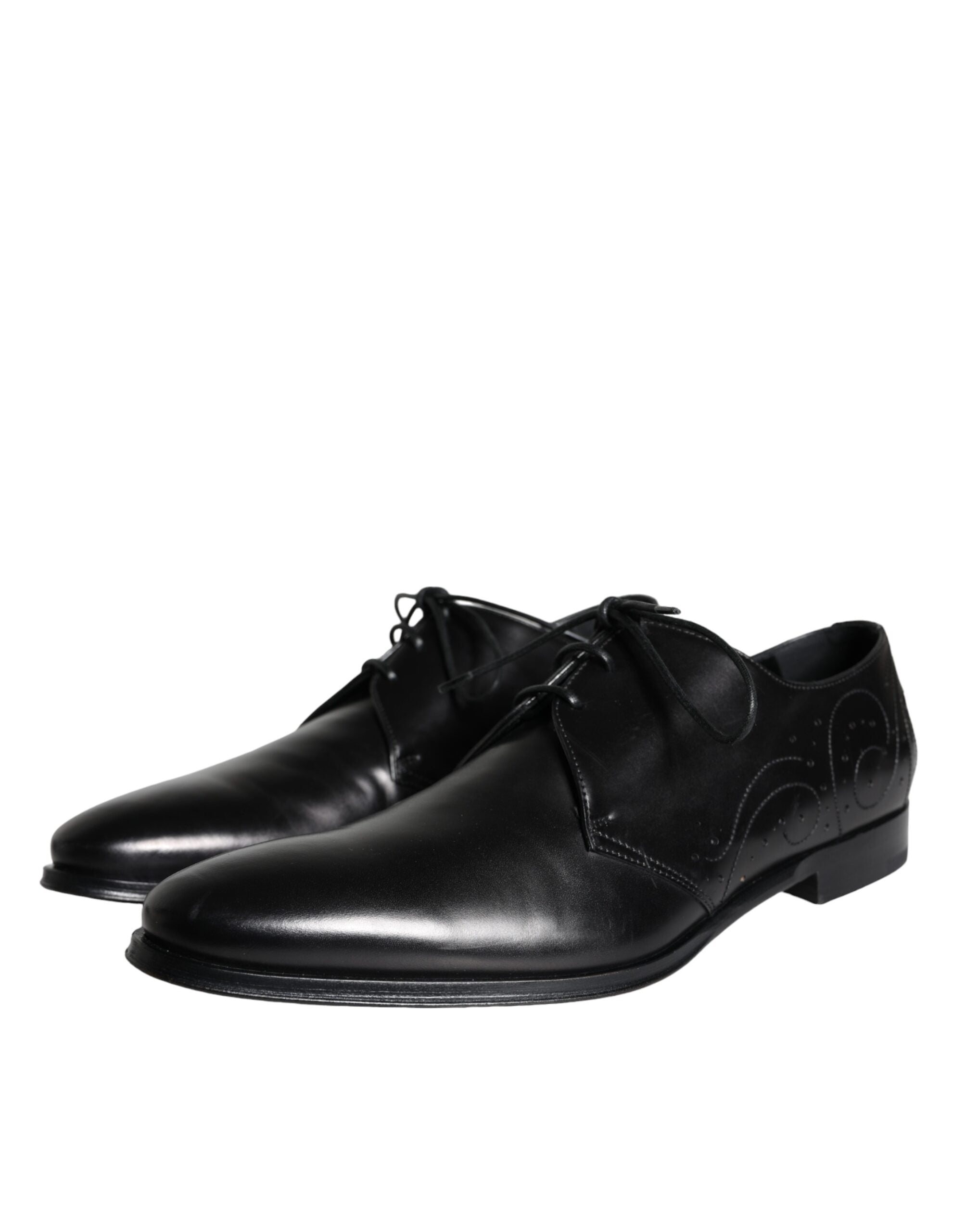 Dolce & Gabbana Dolce & Gabbana Black Calfskin Leather Derby Men Dress Men's Shoes