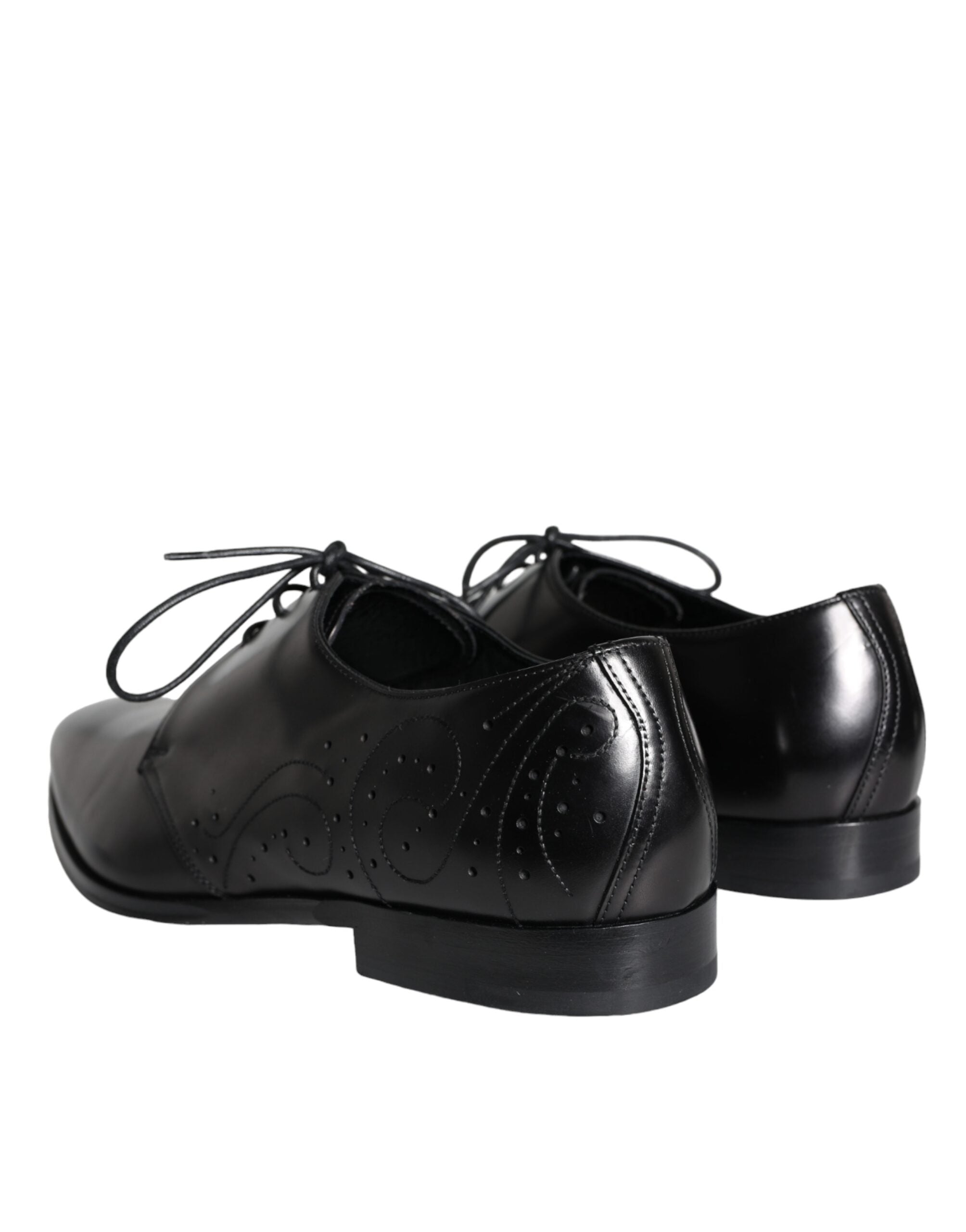Dolce & Gabbana Dolce & Gabbana Black Calfskin Leather Derby Men Dress Men's Shoes