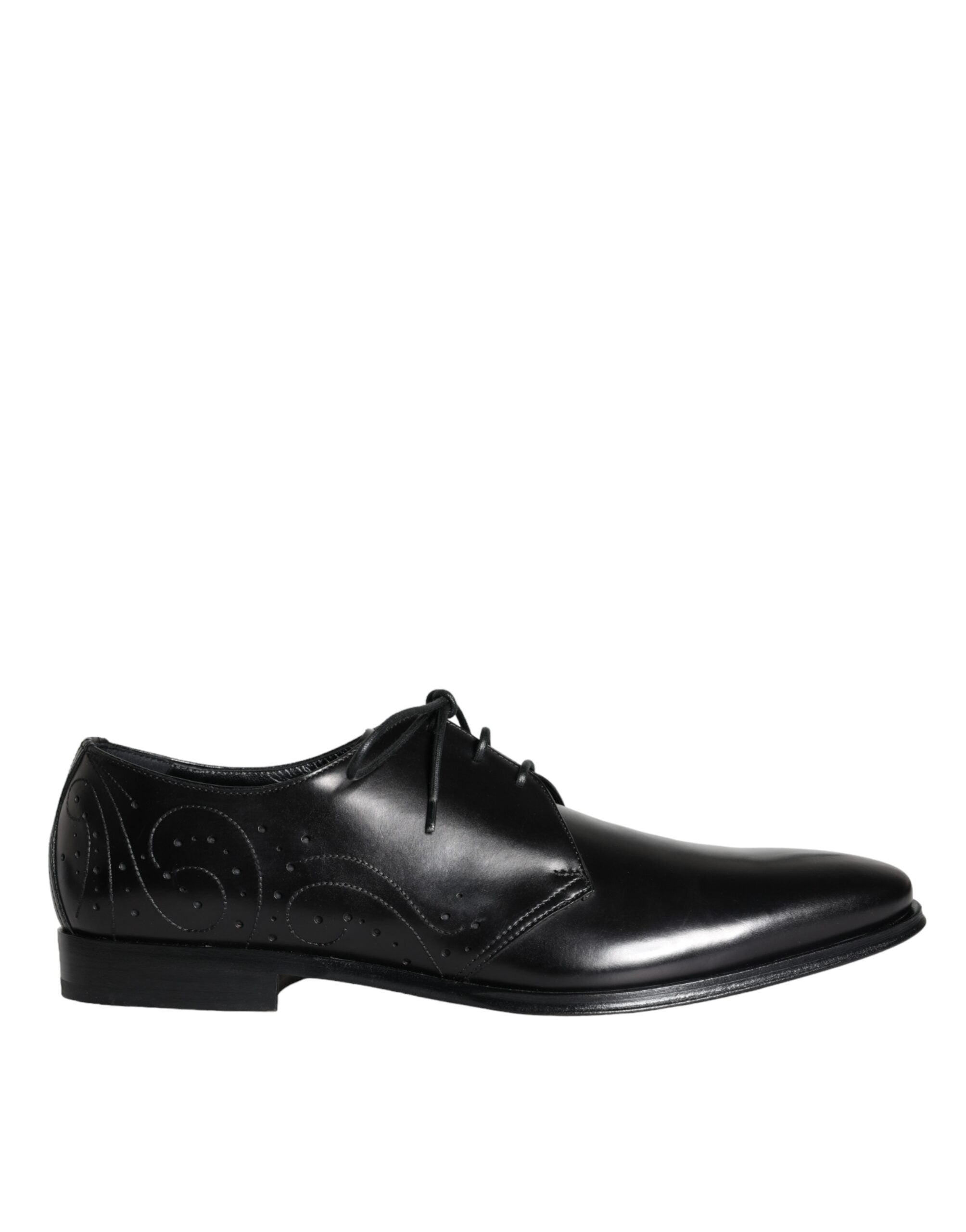 Dolce & Gabbana Dolce & Gabbana Black Calfskin Leather Derby Men Dress Men's Shoes