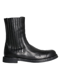 Dolce & Gabbana Black Horse Leather Mid Calf Boots Men Men's Shoes (Pre-Owned) 12 Black