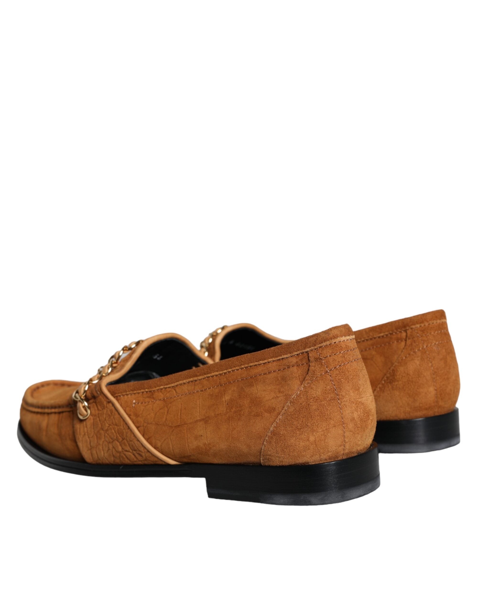 Dolce & Gabbana Dolce & Gabbana Brown Velvet Leather Logo Mocassin Slip On Men's Shoes