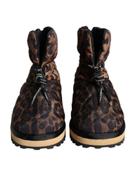 Dolce & Gabbana Brown Leopard Ankle Boots Padded Men's Shoes