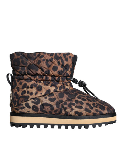 Dolce & Gabbana Brown Leopard Ankle Boots Padded Men display picture 2