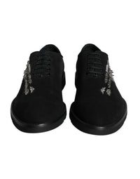 Dolce & Gabbana Dolce & Gabbana Black Suede Sicilia Lace Up Formal Men's Shoes
