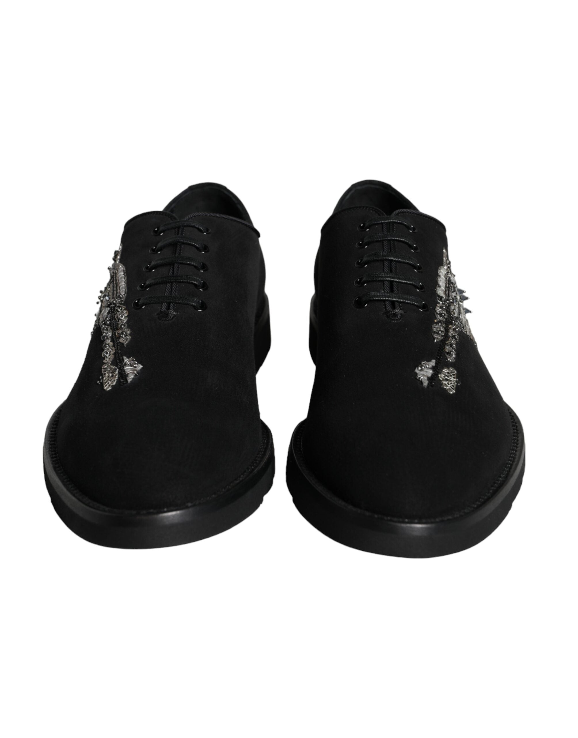 Dolce & Gabbana Dolce & Gabbana Black Suede Sicilia Lace Up Formal Men's Shoes