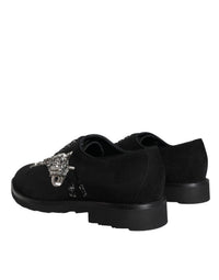 Dolce & Gabbana Dolce & Gabbana Black Suede Sicilia Lace Up Formal Men's Shoes